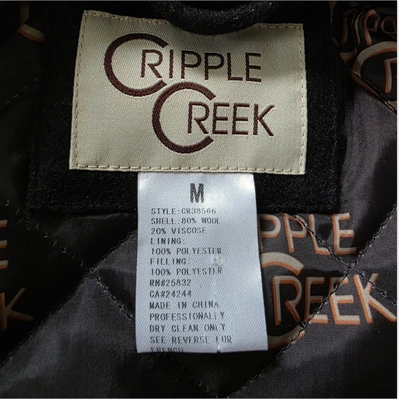 Cripple Creek Wool Melton Vest W/Concealed Carry Pocket, Heather Black, Size M - Picture 6 of 8